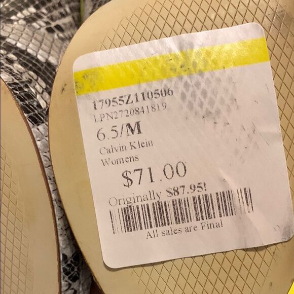 Calvin Klein Women's Snakeskin Peep Toe Heels Size 6.5 - Picture 7 of 7